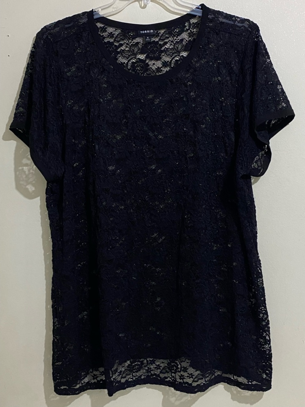 Torrid Women’s Black Lace See Through Cover Up Top 4X